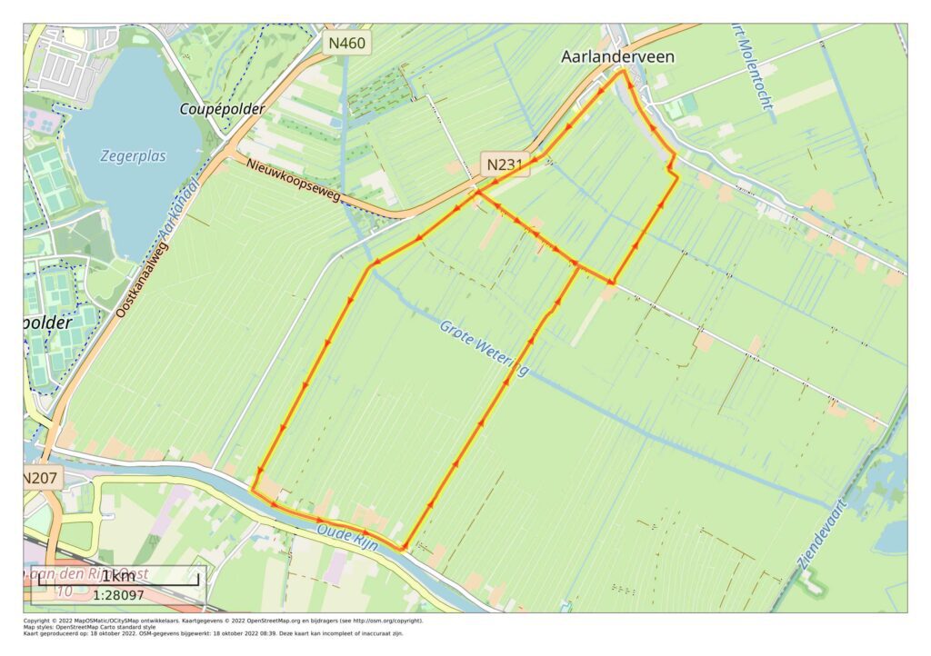 Wandelroutes Molenviergang Aarlanderveen