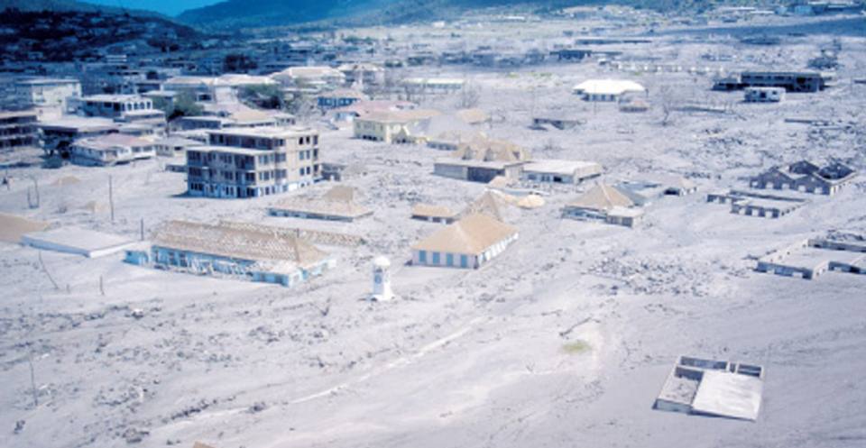 Volcanic mudflow, Plymouth, Montserrat