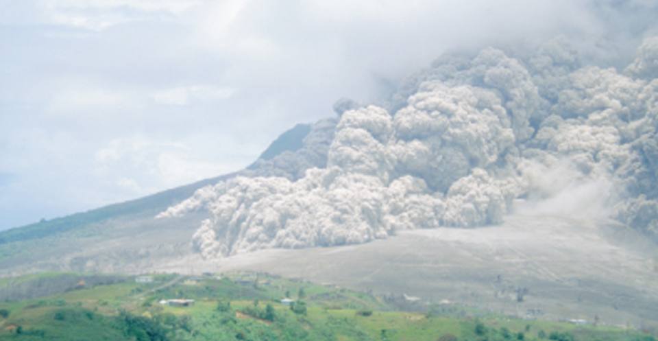 Pyroclastic flow by fountain collapse, Montserrat