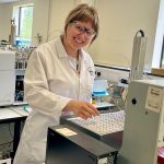 Vanessa in the stable isotopes lab at the British Geological Survey. BGS © UKRI.