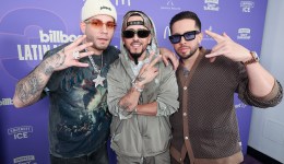 Dei V, Yandel, De La Ghetto during Billboard Latin Music Week at the Fillmore Miami Beach on October 15, 2024 in Miami Beach, Florida.