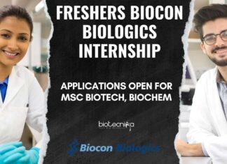 Freshers Biocon Biologics Internship Applications Open For MSc Biotech, Biochem