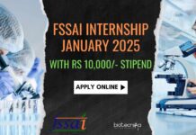 FSSAI Internship Applications Jan 2025