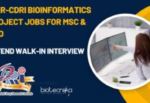 CSIR-CDRI Bioinformatics Project Jobs