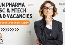 Sun Pharma MSc & MTech Jobs