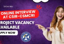 CSMCRI Biotechnology Project Vacancy - Apply Online