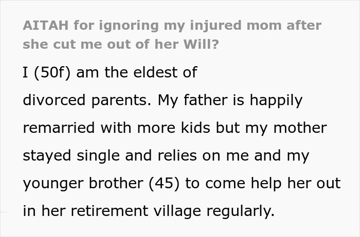 Mom Leaves $250k Inheritance To Son, Throws A Fit When Daughter Stops Looking After Her