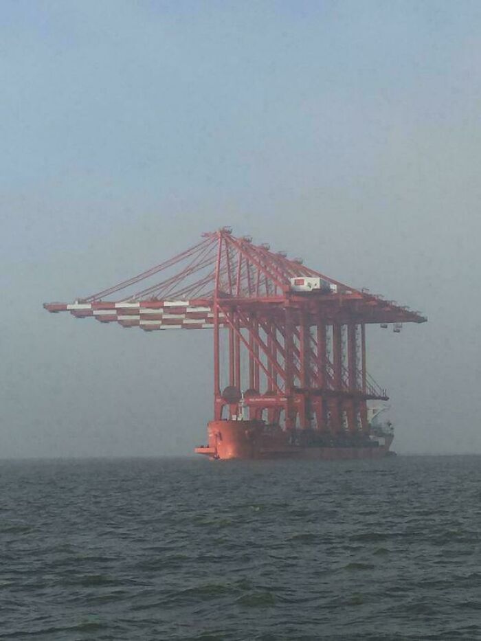 Giant Cranes Being Delivered To Liverpool Docks