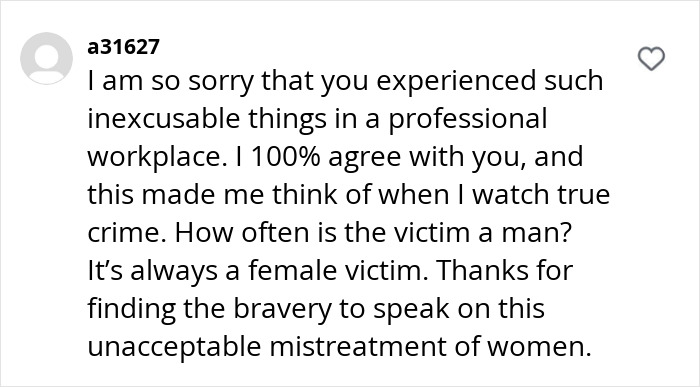 Comment discussing workplace mistreatment and supporting Abigail Breslin.