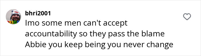 Comment supporting Abigail Breslin, discussing accountability issues among men.