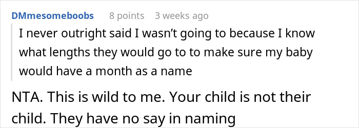 Reddit user discusses breaking family tradition in baby naming, expressing frustration with family influence.