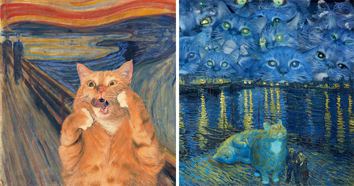 Owner Recreates Famous Art Pieces By Incorporating Her Fat Orange Cat, And The Results Are Hilarious (15 New Pics)