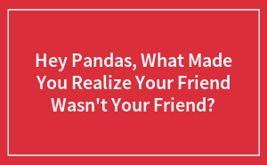 Hey Pandas, What Made You Realize Your Friend Wasn't Your Friend?