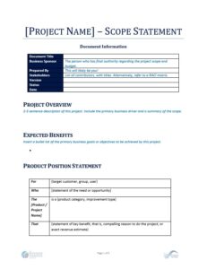 Requirements Document: Scope Statement Template