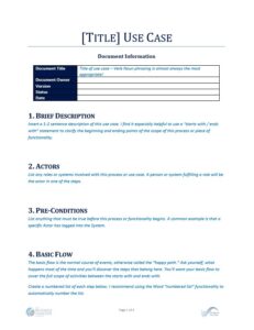 Requirements Document: Use Case Template