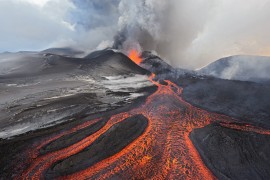 Tolbachik Volcano erupting, Kamchatka, Russia