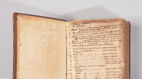 On one of the first pages in the Bible, William Turpin kept a handwritten list of names and details of dozens of enslaved people he freed between 1807 and 1826.