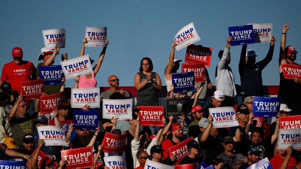 Supporters gather at a campaign rally for Republican presidential nominee, former U.S. President Donald Trump