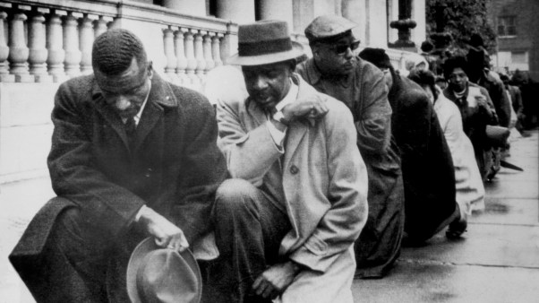 Protesters Kneeling Before City Hall on April 6, 1963 in Birmingham, Alabama.