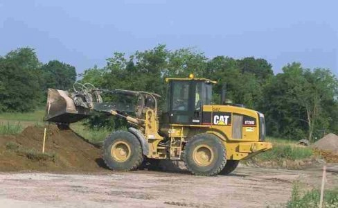 Bulldozer in construction