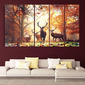 Beautiful Deers Nature Wall Painting for Living Room