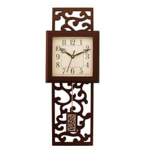 Brown Colour Vertical Wooden Analog Wall Clock