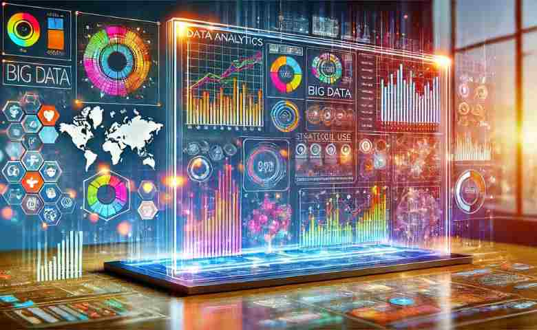 A graph showing data analytics with strategic business growth indicators.