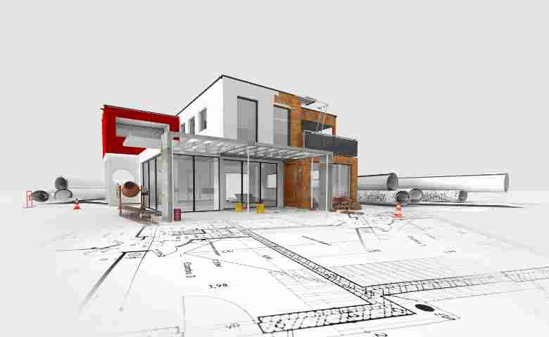 3D model illustrations of house.