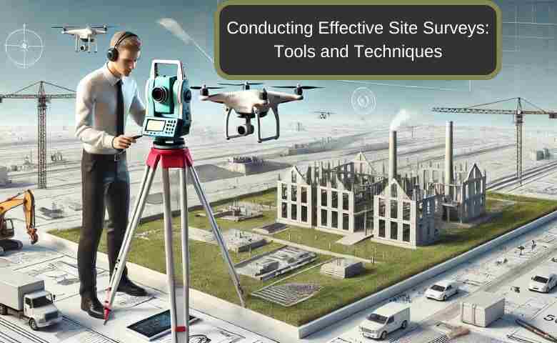 Steps to Conduct an Effective Site Survey with tools like drones, GPS, and total stations