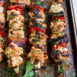 These Grilled Yogurt Chicken Kabobs are so good and so easy, that they’re bound to become a summertime staple! 240 calories and 4 Weight Watchers SmartPoints