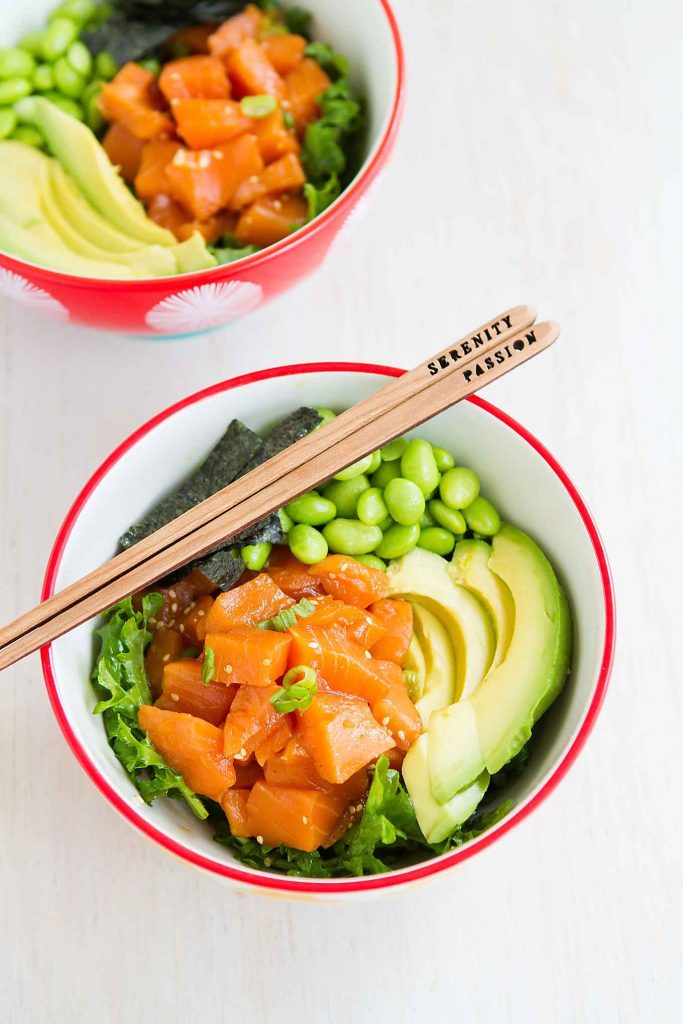 If you are a poke lover, this Avocado Salmon Poke Salad Bowl is right up your alley! Light and beyond flavorful.. 327 calories and 5 Weight Watchers Freestyle SP