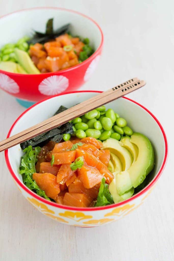 If you are a poke lover, this Avocado Salmon Poke Salad Bowl is right up your alley! Light and beyond flavorful.. 327 calories and 5 Weight Watchers Freestyle SP