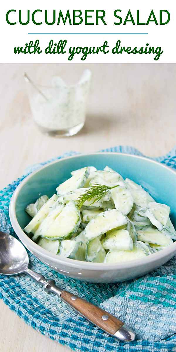 This easy cucumber salad recipe is a staple for summertime potlucks! 24 calories and 0 Weight Watchers Freestyle SP #recipe #salad #vegetarian