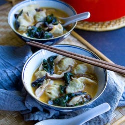 This 15-Minute Wonton Soup is made for busy weeknights! Wonton soup is always a hit with my family & I love that this recipe is loaded with veggies. 172 calories and 3 Weight Watchers Freestyle SP #soup #wonton #weightwatchers #recipe