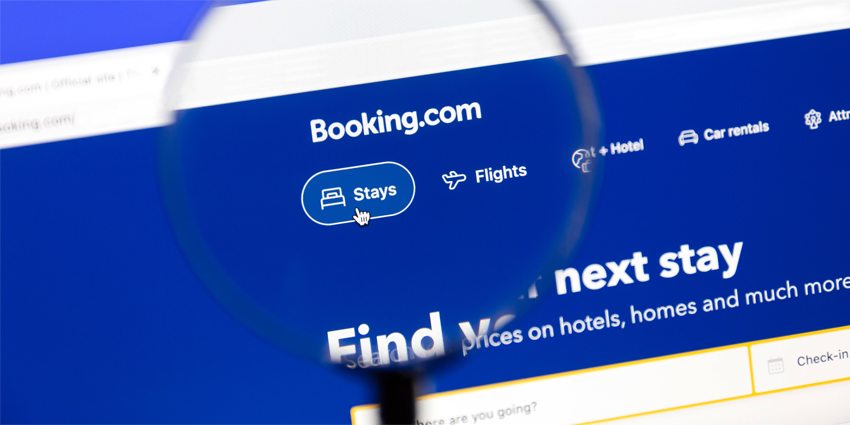 Booking.com website on a computer screen.