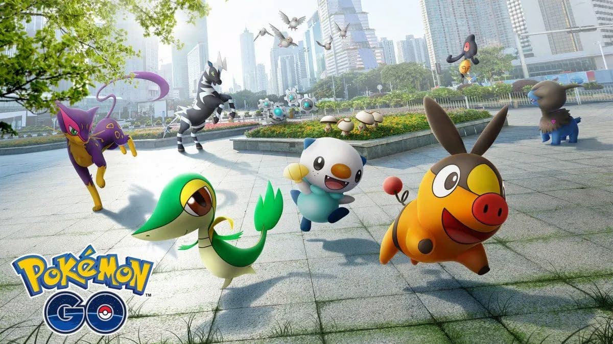 The Unova Starters in Pokemon Go.