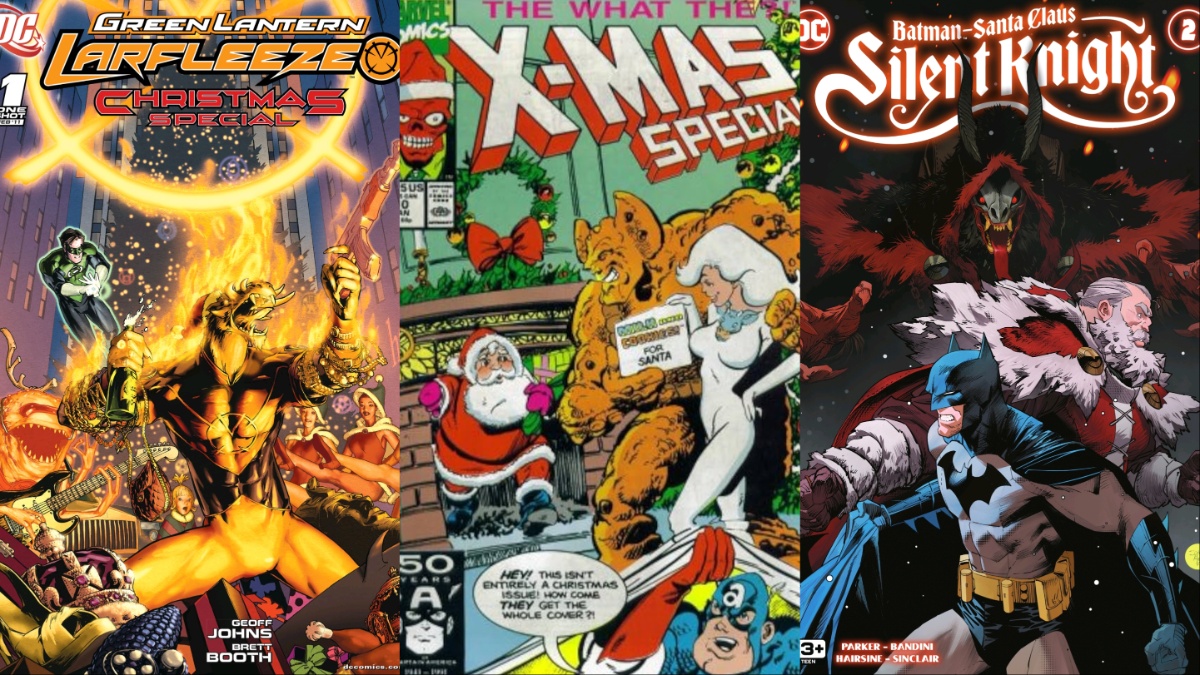 Best Holiday Comics Tri-Image Feature: Larfleeze Christmas Special, What the--?! #10, Batman Silent Knight #2 Covers