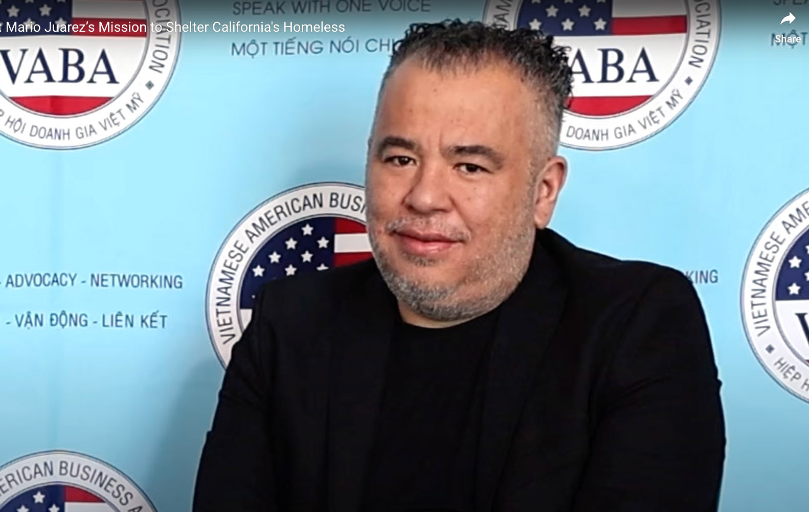 Mario Juarez is pictured in a video produced by the Vietnamese American Business Association, which highlights the work of Evolutionary Homes. Juarez is identified as a founder of the homebuilding company. (YouTube)