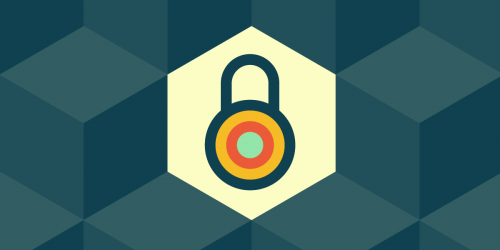 lock icon on geometric background