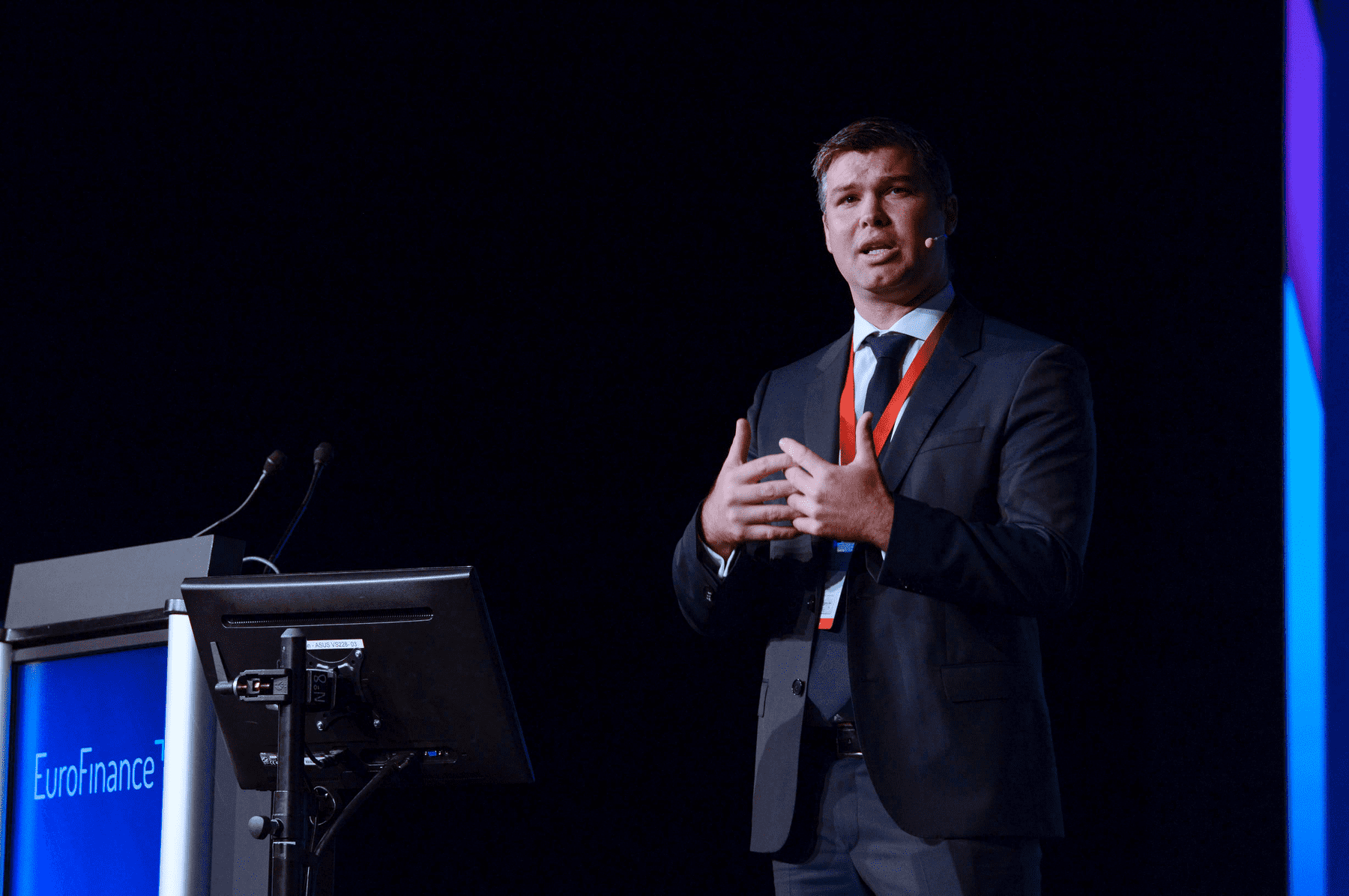 John Ferguson presenting at a EuroFinance event