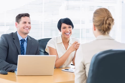 Recruiters checking the candidate during a job interview at office