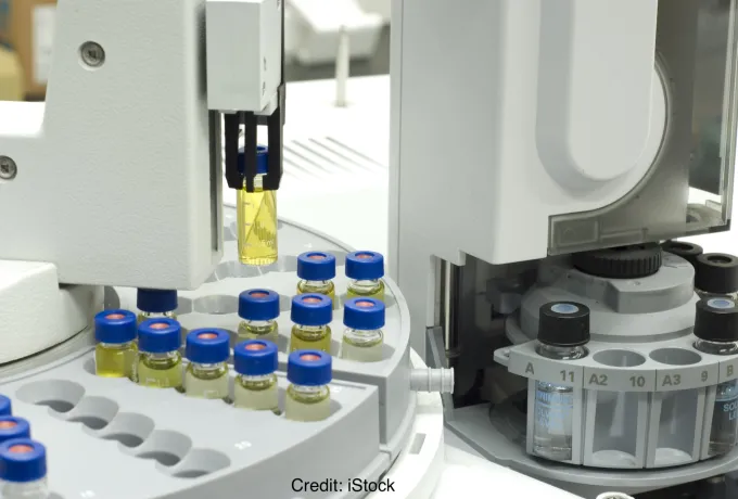 Laboratory showing sample tubes being tested