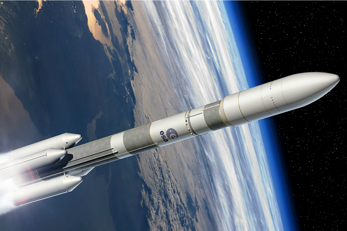 Artist's view of the Ariane 6 four boosters configuration (A64)