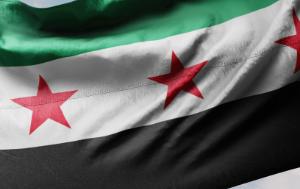 A photo of the national flag of Syria