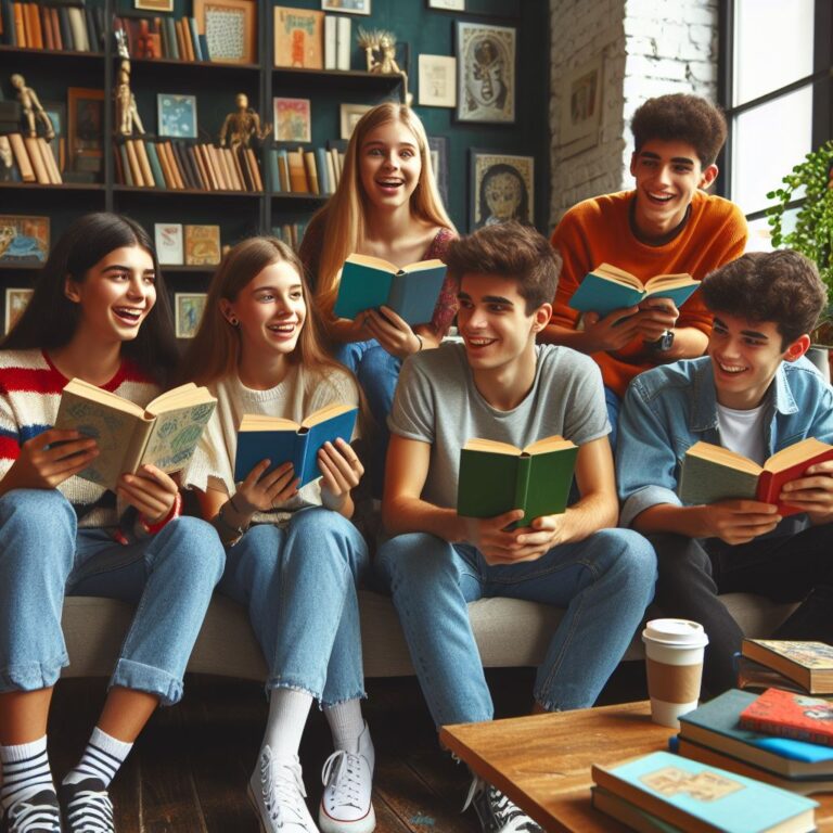 young readers in a library