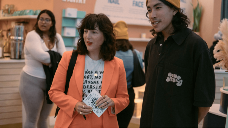 couple at event talking