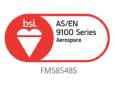 BSI AS/EN 9100 series aerospace FMS585485 logo.