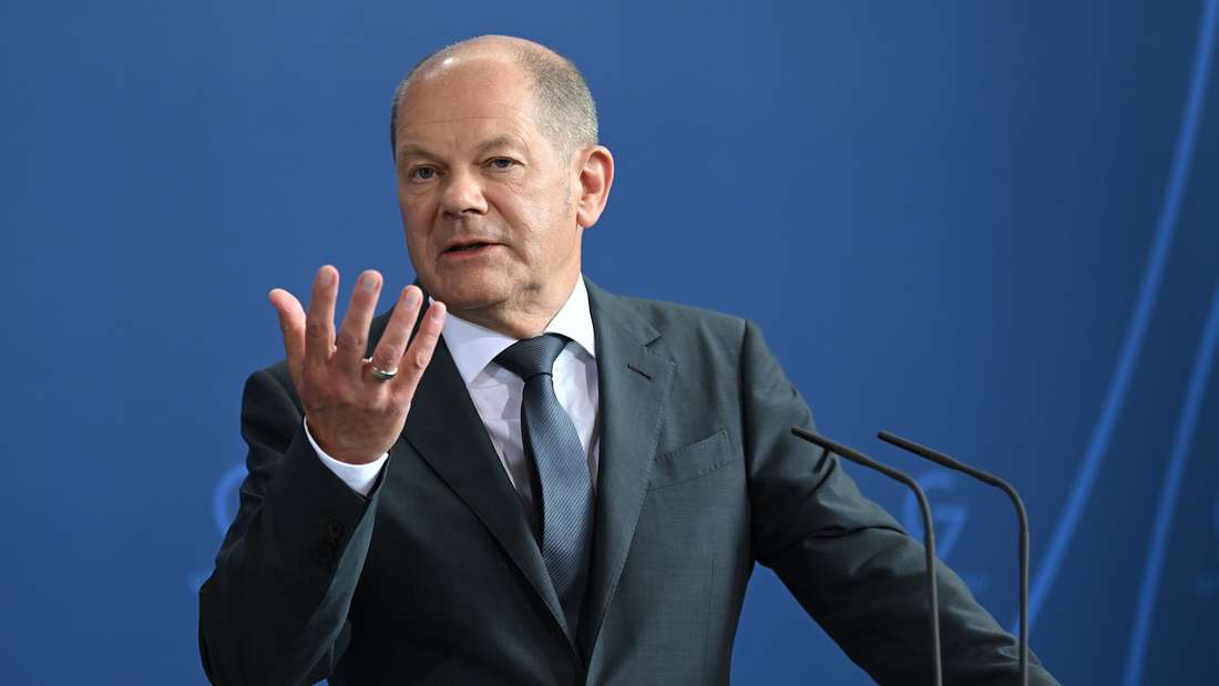 Olaf Scholz spricht zur Energiepolitik.