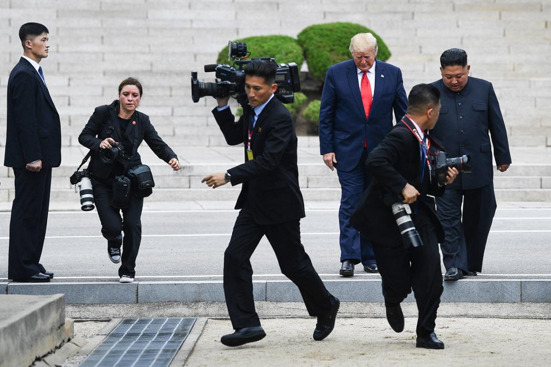 Donald Trump und Kim Jong-un an der Grenze zwischen Nord- und Südkorea